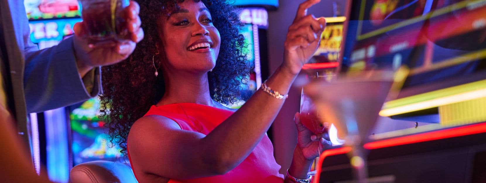 Woman enjoying casino night