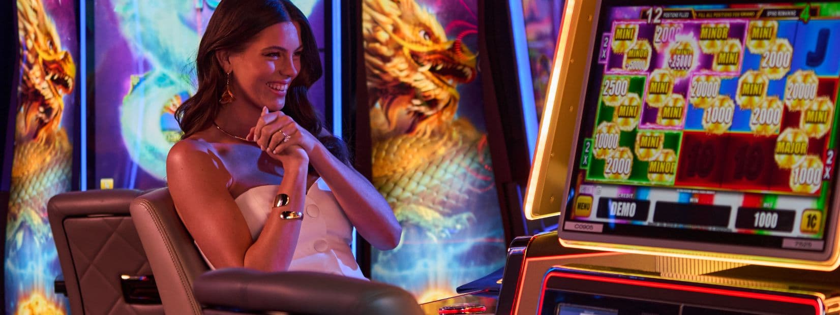 Woman playing slots
